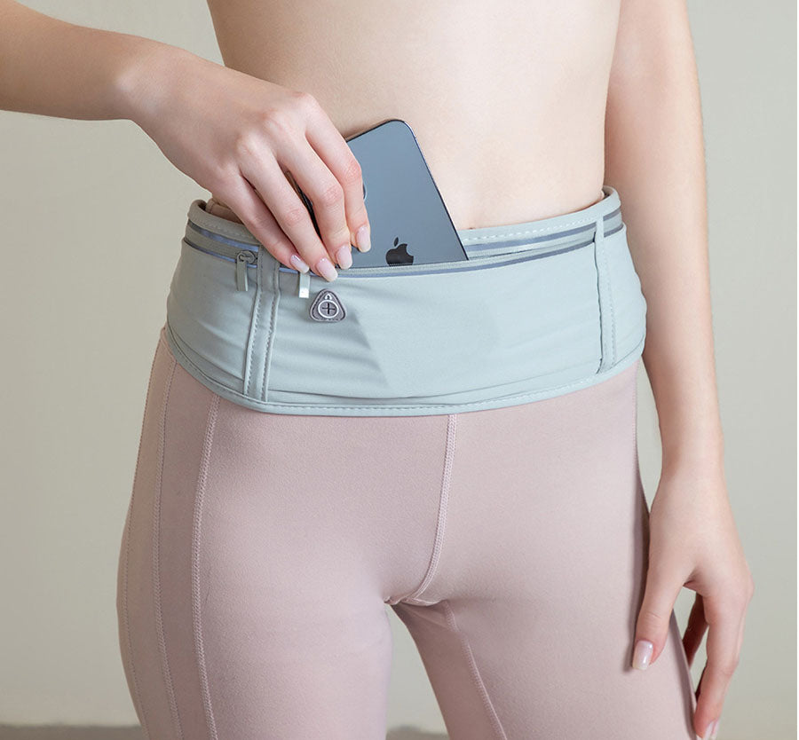 Running waist bag, sports bag, mobile phone storage, three pockets, lightweight, close fitting, non shaking, outdoor fitness, me - V.I.P Digital Presence