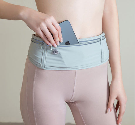 Running waist bag, sports bag, mobile phone storage, three pockets, lightweight, close fitting, non shaking, outdoor fitness, me - V.I.P Digital Presence