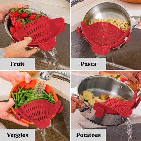 Silicone pasta filter wide mouth drain water filter vegetable and fruit filter clamp pot edge drain block - V.I.P Digital Presence