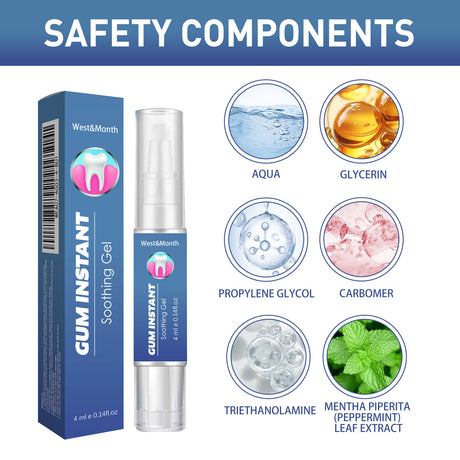 WestMonth Gum Instant Soothing Gel, Relieve Gums Swelling And Pain Clean Teeth Plaque Stains And Whiten Teeth Gel - V.I.P Digital Presence