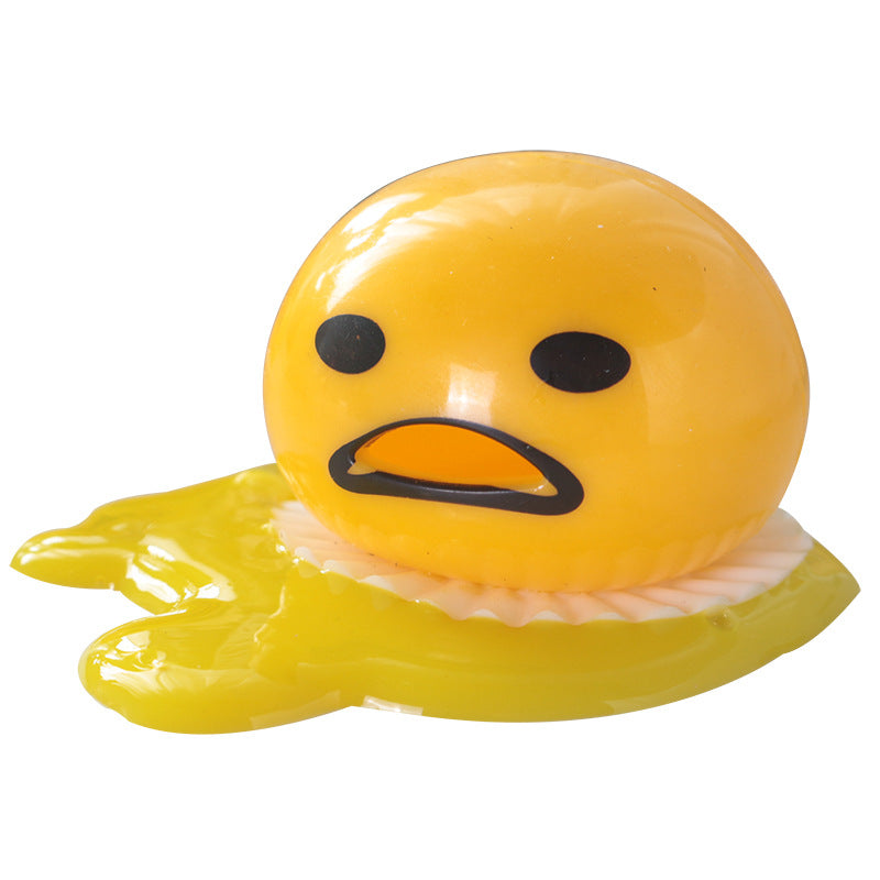 Yema de huevo para vomitar, huevo perezoso, yema de huevo, hermano, pellizco, yema de leche musical, pelota de huevo para vomitar, juguete para aliviar el estrés.