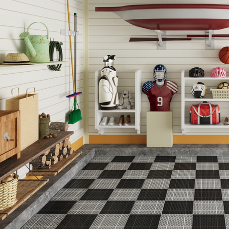 12 x 12 inch black interlocking deck tiles, plastic waterproof, weighing up to 6613 pounds, with a rose pattern pack of 12 - V.I.P Digital Presence