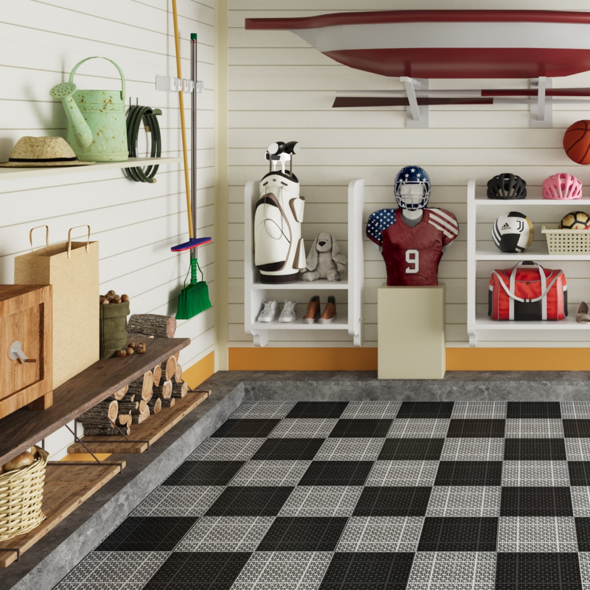 12 x 12 inch black interlocking deck tiles, plastic waterproof, weighing up to 6613 pounds, with a rose pattern pack of 12 - V.I.P Digital Presence