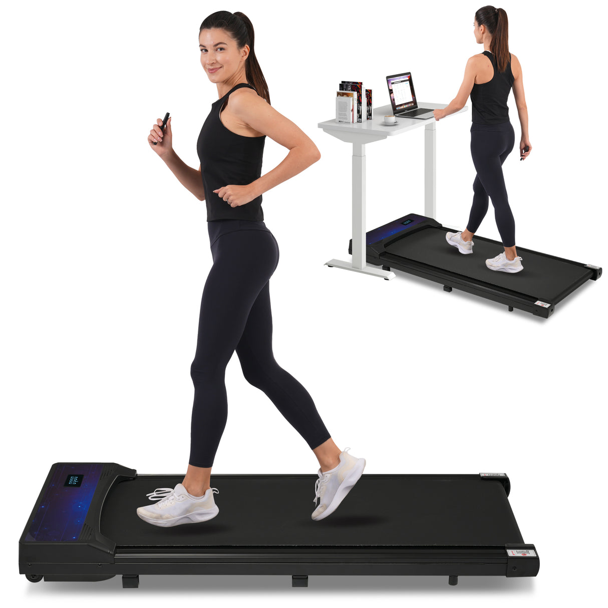 New 8.10 Walking Pad Under Home Desktop Treadmill -2.5HP Walking Treadmill 0.6-4MPH 300LBS Capacity Remote Control Battery - V.I.P Digital Presence