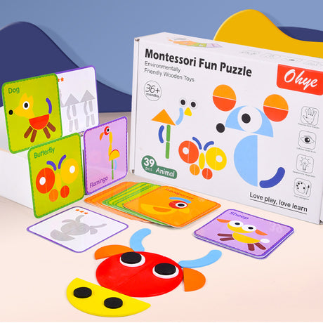 Children's Montessori fun geometry creative puzzle board puzzle development thinking early childhood enlightenment wooden toys - V.I.P Digital Presence
