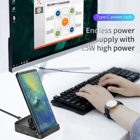 8 in 1 Type C HUB Docking Station Phone Stand USB C To HDMI-compatible Dock Power Charger Adapter For MacBook For Samsung HUAWEI - V.I.P Digital Presence