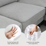 [VIDEO provided] [New] 108*85.5" Modern U Shape Sectional Sofa 7 Seat Fabric Sectional Sofa Set - V.I.P Digital Presence