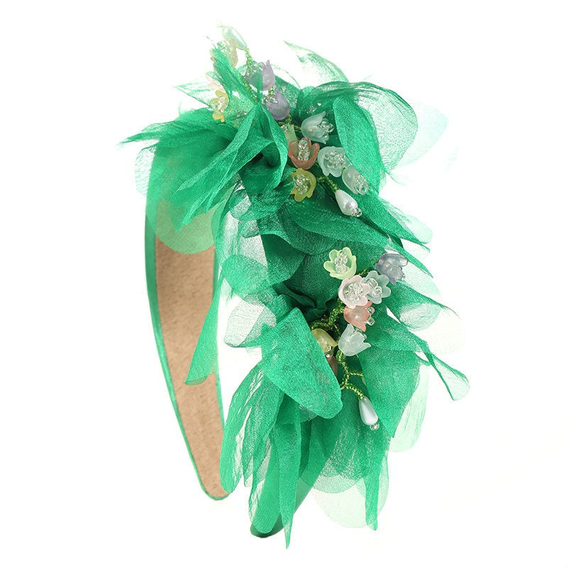 Fashionable handmade fabric crystal flower headband - V.I.P Digital Presence