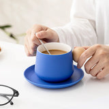 Ceramic Coffee Cup and Saucer Set Espresso Cups Light Luxury Wooden Handle Afternoon Tea Mug Female Original Mugs Couple Gifts - V.I.P Digital Presence