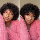 Large Bouncy Afro Kinky Curly Wigs For Black Women Glueless Pre Plucked Machine Made Wig Brazilian Virgin Remy Human Hair Wigs - V.I.P Digital Presence