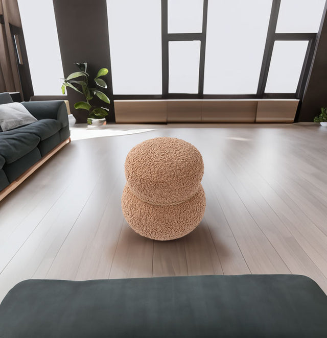 WKJ1Y Light camel snowman stool with plush Grig cushions, playful and cute, suitable for any space - V.I.P Digital Presence