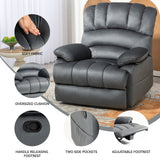 Large Manual Recliner Chair in Fabric for Living Room, Grey - V.I.P Digital Presence