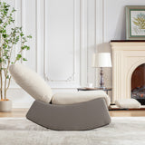 Modern rocking chair recliner, comfortable cushioned recliner with footstool, gray - V.I.P Digital Presence