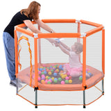 55'' Toddlers Trampoline with Safety Enclosure Net and Balls, Indoor Outdoor Mini Trampoline for Kids - V.I.P Digital Presence