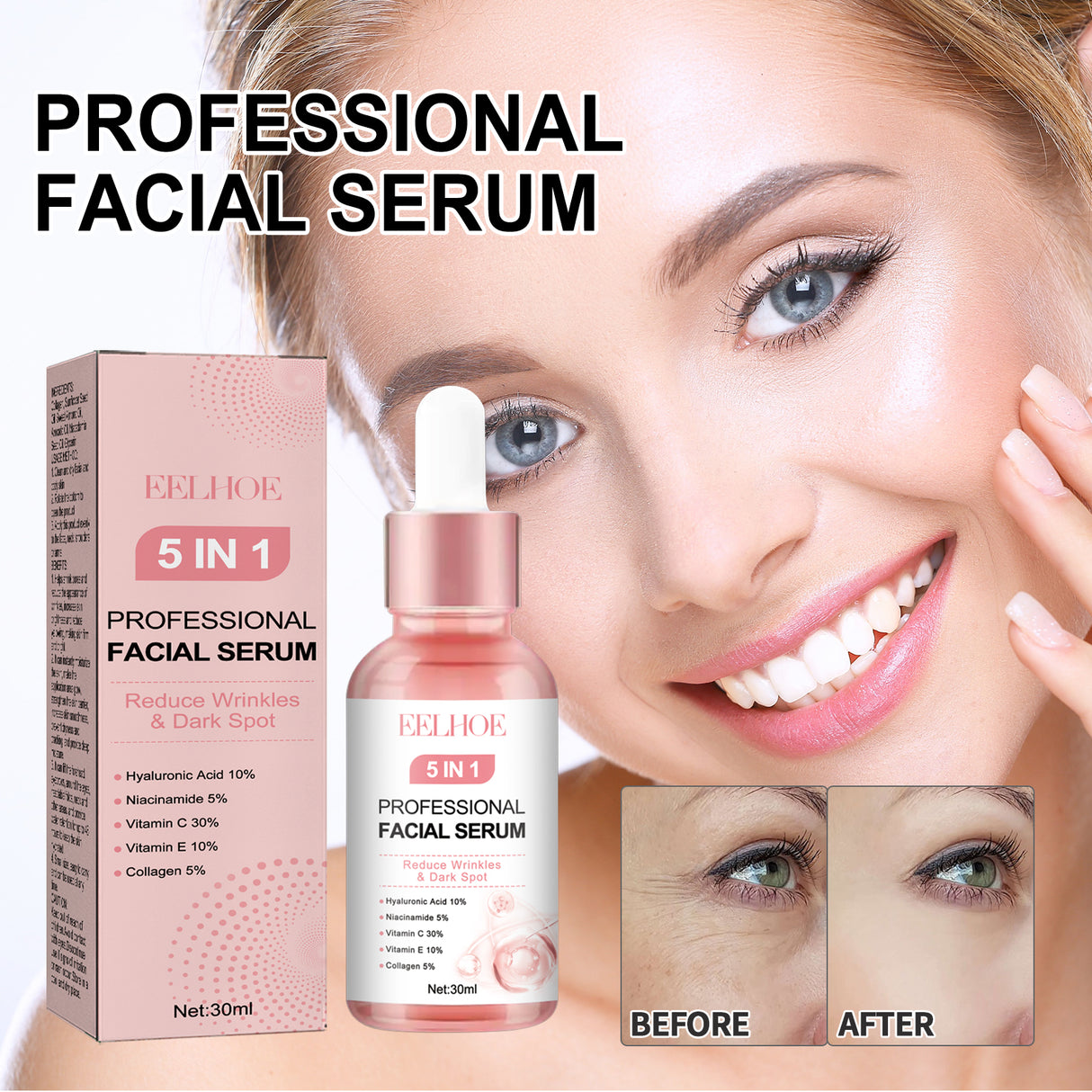 5 In 1 Face Essence Hydrating, Firming, Whitening, Whitening And Anti-Wrinkle Essence For Fine Lines - V.I.P Digital Presence