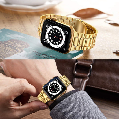 Suitable For Apple Watch S 3 4 5 iwatch S 7 8 9 Stainless Steel Metal Fine Steel Watch Chain With Five Beads - V.I.P Digital Presence