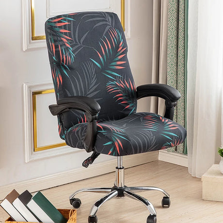 Stretch Printed Computer Office Chair Covers Soft Fit Universal Desk Rotating Slipcovers Removable Washable Anti-Dust Spandex - V.I.P Digital Presence