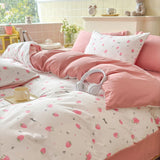 Double Gauze Four-Piece Set Jacquard Small Bamboo Cotton Three-Piece Set Student Dormitory INS Fresh Floral Bedding - V.I.P Digital Presence