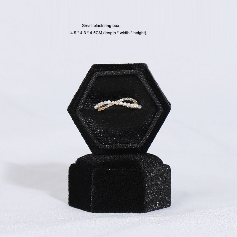 Hexagonal jewelry box, high-end Korean velvet ring earring box, jewelry box, jewelry packaging box - V.I.P Digital Presence