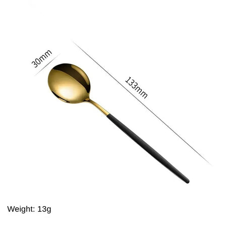 Stainless Steel Cutlery Set with Portuguese Gold Spray Painted Steak Knife, Fork, Spoon, and Tea Spoon 4-Piece Gift Pack - V.I.P Digital Presence