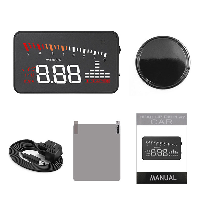 X5 Car HUD Head Up Display OBD II EOBD Automatic Matching Overspeed Warning System Projector Windshield Car Voltage Speed Alarm - V.I.P Digital Presence