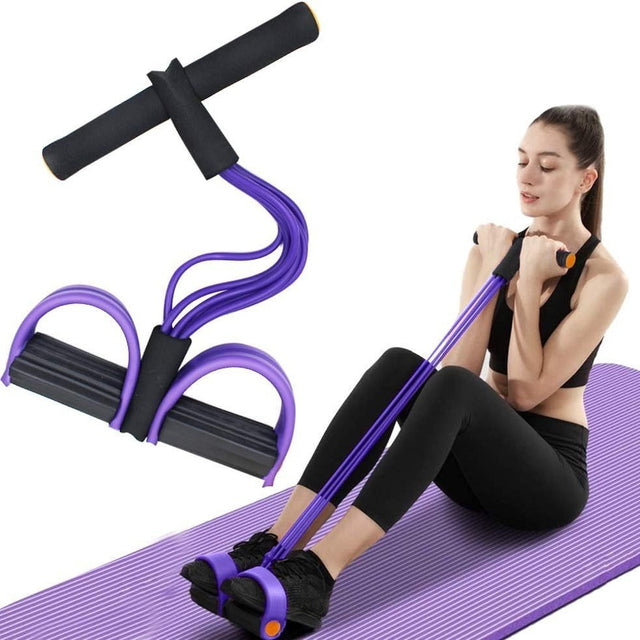Six tube upgraded sit ups abdominal exercises yoga fitness tension rope multifunctional foot pedal stretcher - V.I.P Digital Presence