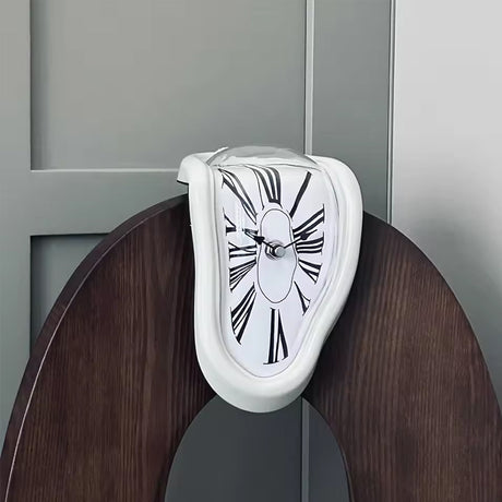 Twisted Corner Clock by Creative Home Decor: A Melting Clock with Roman Numerals, a Retro Time - Warp Wall Clock - V.I.P Digital Presence