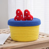 Cartoon cute home desktop sundries storage basket bedroom ornaments cotton rope storage basket with lid - V.I.P Digital Presence