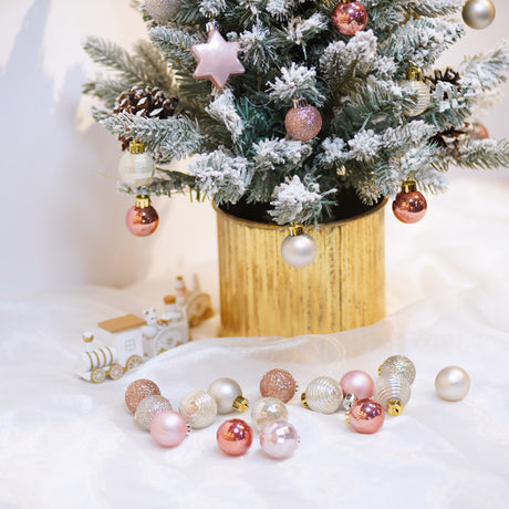 Christmas tree decoration 3cm light gold Christmas ball hanging pendant Christmas combination ball - V.I.P Digital Presence