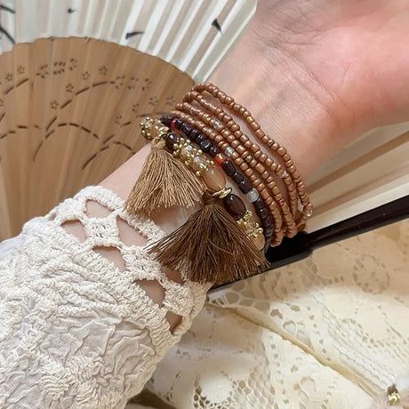 Tassel Rice Bead Bracelet - V.I.P Digital Presence