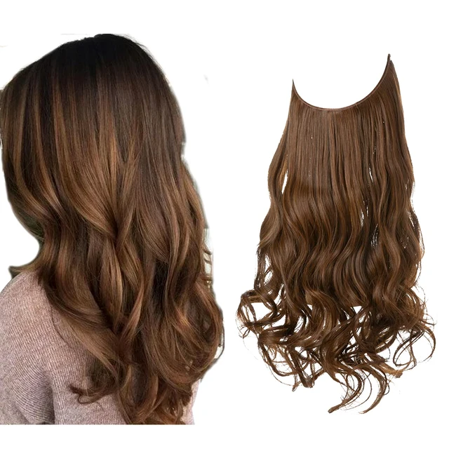 One-piece women's hair extension piece with abundant hair volume U-shaped fishing line invisible and natural long curly hair - V.I.P Digital Presence
