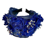 Fabric Flower Heavy Industry Wide Edge Crystal Headband Headband - V.I.P Digital Presence