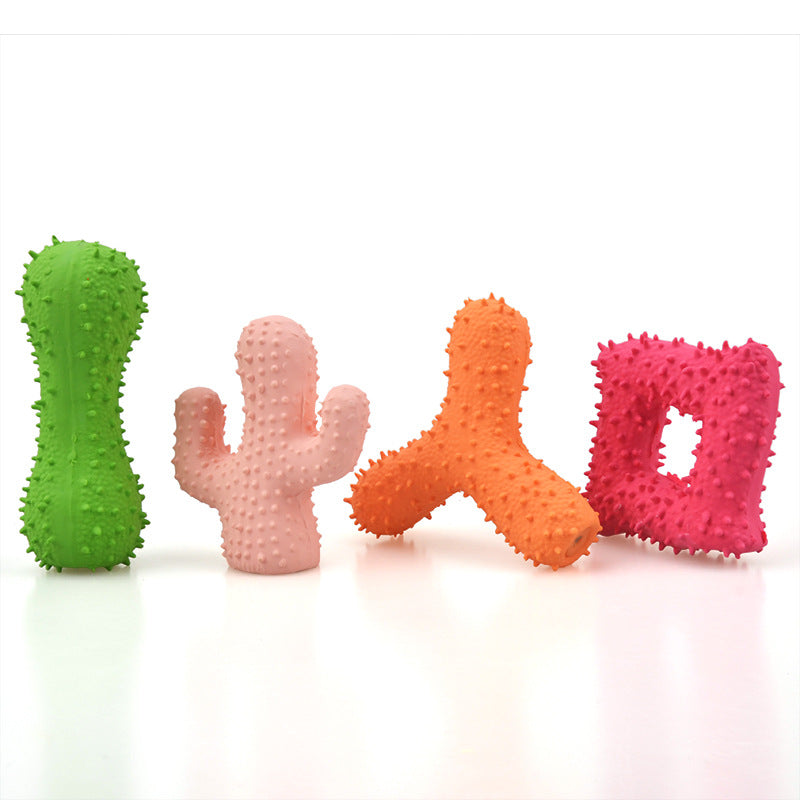 New Pet Latex Toy with Spiked Bone and Four-Corner Square Latex Sound Toy Durable Teeth-Cleaning Dog Toy - V.I.P Digital Presence