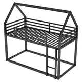 Twin over Twin House Bunk Bed with Built-in Ladder,Black - V.I.P Digital Presence