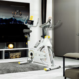 Indoor Exercise Bike Cycling Bike with Comfortable Seat Cushion Yellow+White - V.I.P Digital Presence
