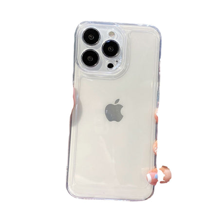 Suitable for Apple 13pro space transparent phone case iPhone 16 anti drop all inclusive 14 hole straight edge protective cover - V.I.P Digital Presence
