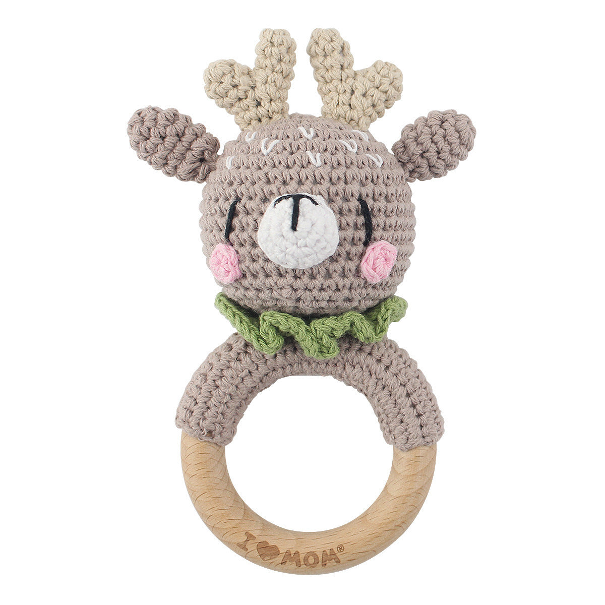 Campana relajante para bebé con nombre tallado, regalo para recién nacido, regalo para el baño, muñeca de dibujos animados tejida