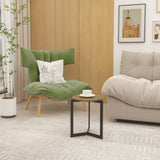 19.68''H Round Side Table, Round Accent End Table with Sturdy Metal Frame, Round Nightstand, for Living Room, Brown - V.I.P Digital Presence