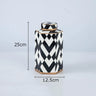 Geometric Black and White Striped Storage Jar Household Ceramic Candy Sealed Jar Vase Sundries Container Home Decoration - V.I.P Digital Presence