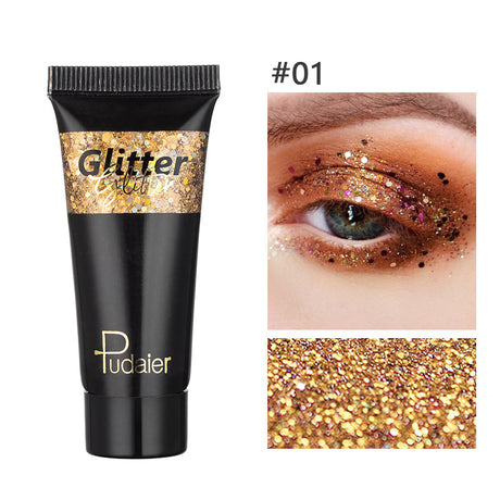 Makeup Pudaier monochrome glitter eyeshadow stage makeup face body glitter 12 color liquid eyeshadow - V.I.P Digital Presence