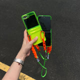 Suitable for Samsung Galaxy Z Flip5 phone case simple fluorescent green zflip4/3 folding screen protective cover - V.I.P Digital Presence