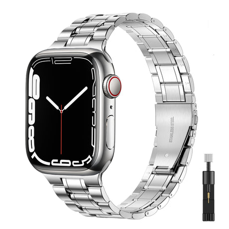 Suitable For Apple Watch S 3 4 5 iwatch S 7 8 9 Stainless Steel Metal Fine Steel Watch Chain With Five Beads - V.I.P Digital Presence