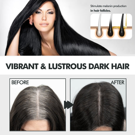 Hair Darkening Spray, Natural Black Hair Cover White Hair Smooth Shiny Moisturizing Dense Hair Conditioning Spray - V.I.P Digital Presence