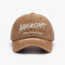 Gorra de béisbol sencilla y moderna para exteriores, versátil, con ala curva y bordado de letras para hombre y mujer, con lengüeta plana y cara lavada.