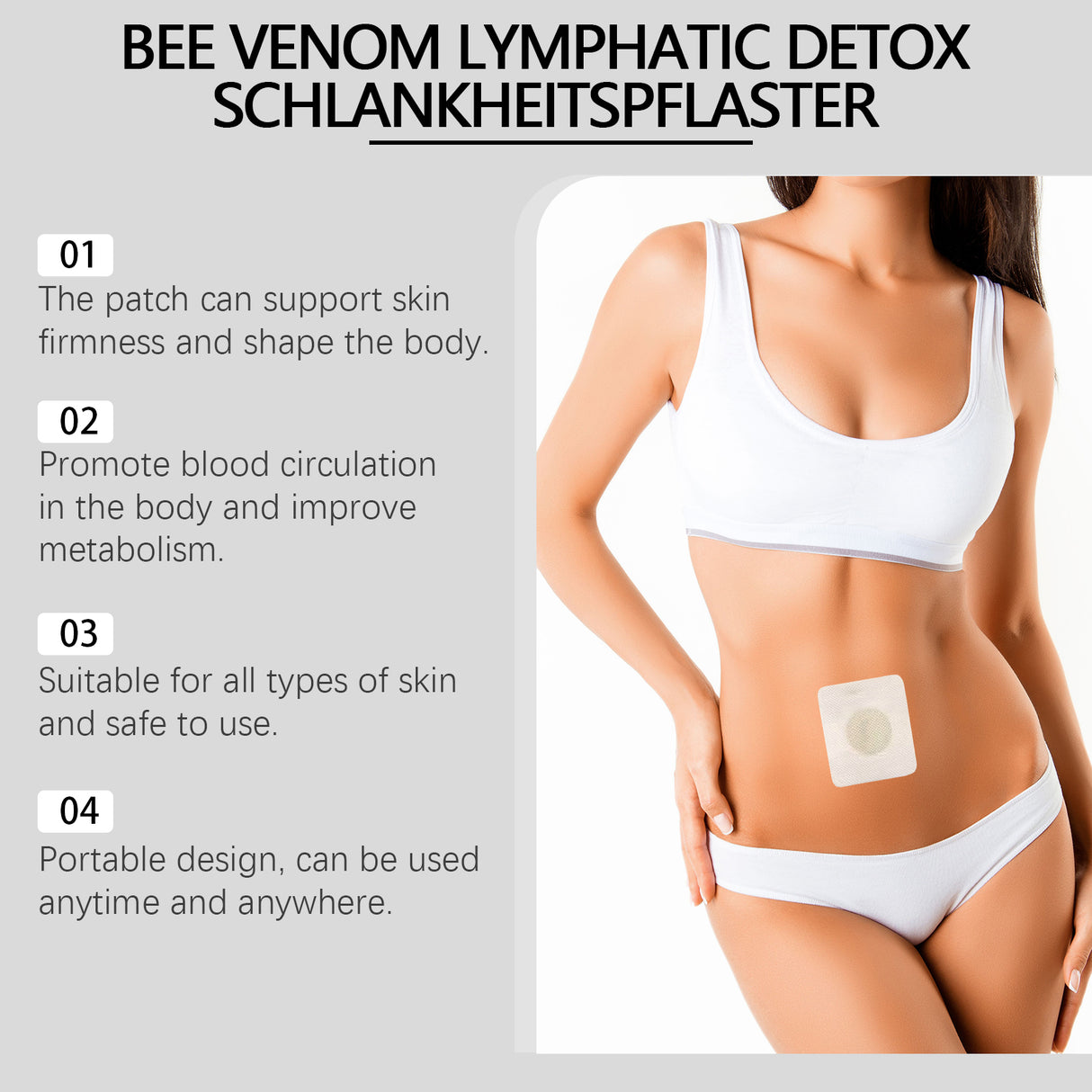 Bee Venom Lymphatic Detox Schlankheitspflaste, Bee Venom Lymphatic Detox Slimming Patch Shaping Slimming Increase Vitality Digestion Health Detumescence Slimming Body Shaping - V.I.P Digital Presence