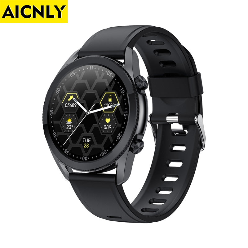Reloj inteligente deportivo con Bluetooth para hombre y mujer, resistente al agua, con control del tiempo y pantalla táctil, compatible con Android, iOS y Samsung.