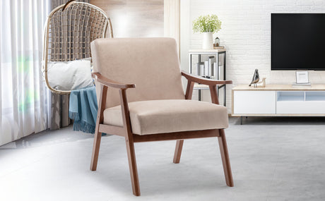 Solid wood frame living room chair, accent chair with thick backrest, casual chair Indoo - V.I.P Digital Presence