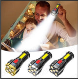 5 Led Flashlight Strong Light Outdoor Portable Cob Side Light Work Light USB Rechargeable Led Flashlight - V.I.P Digital Presence
