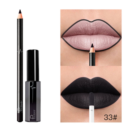 Pudaier 36 Color Matte Lip Gloss Lip Liner Matte Matte Lip Glaze Lipstick Pencil - V.I.P Digital Presence