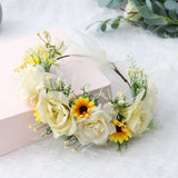 Big Rose Crown Simulation Flower Hair Hoop Sunflower Vine Flower Ring Street Dance Headwear - V.I.P Digital Presence